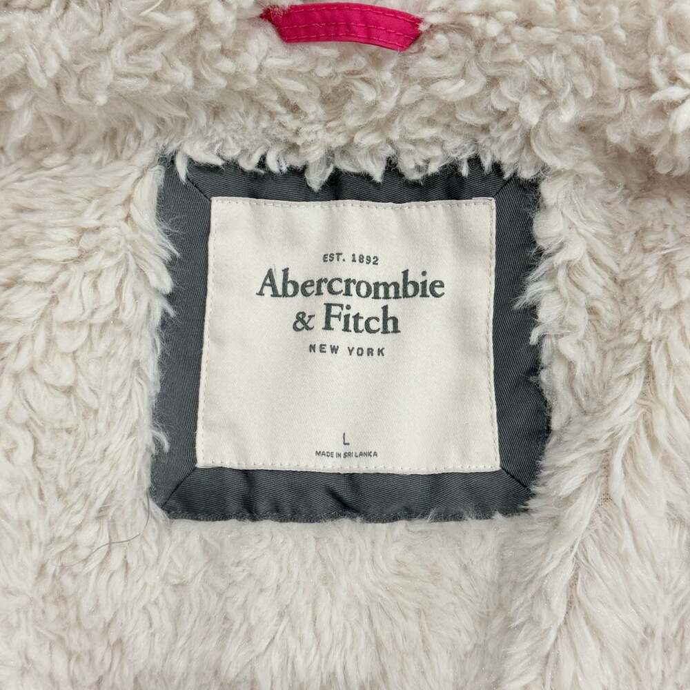 Abercrombie & Fitch Girls Sherpa-Lined Utility Jacket, Hot Pink, Size L - Picture 7 of 9